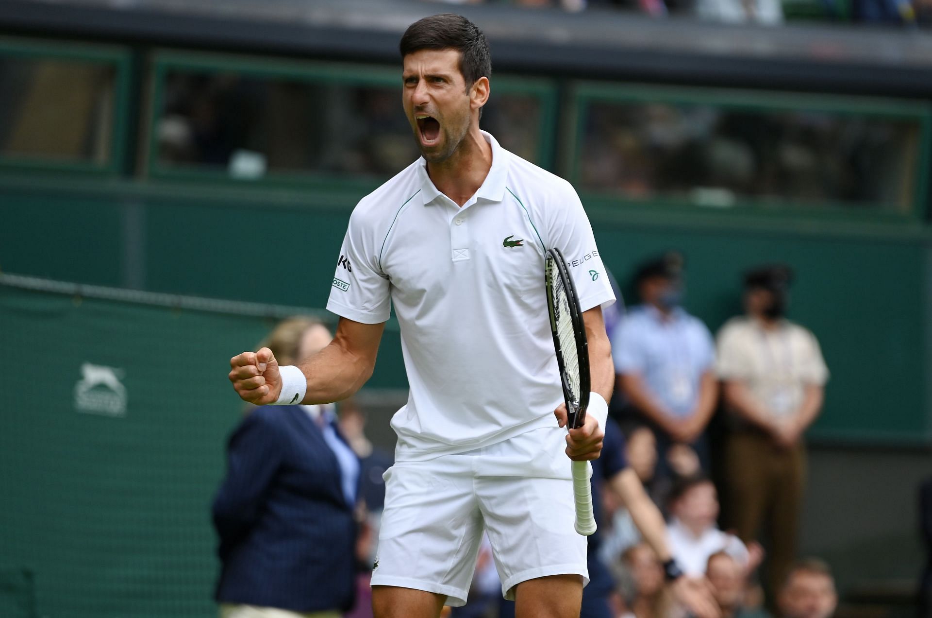 Novak Djokovic at the 2021 Wimbledon Championships.
